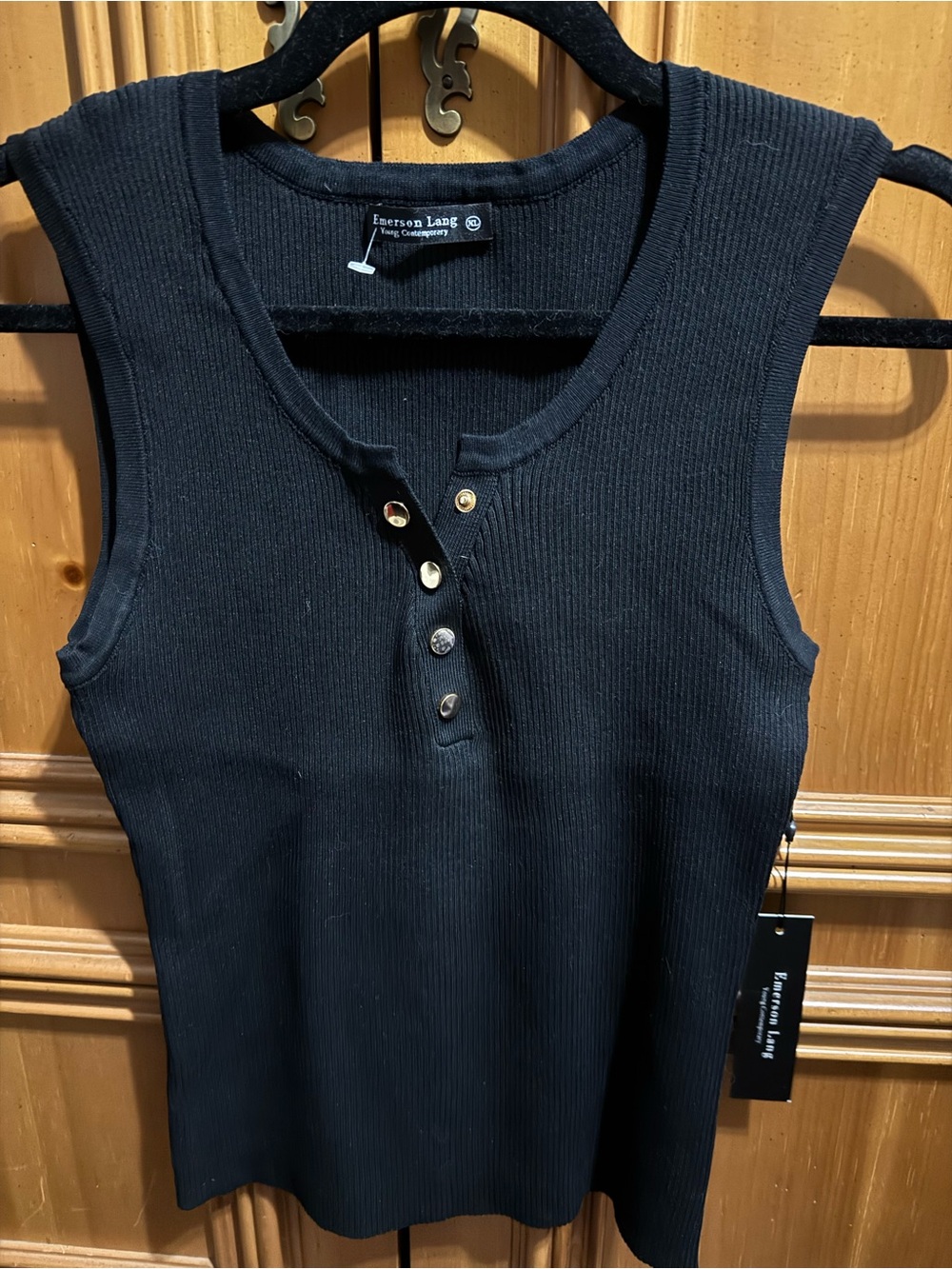 Black Ribbed Emerson Lang Tank Top
